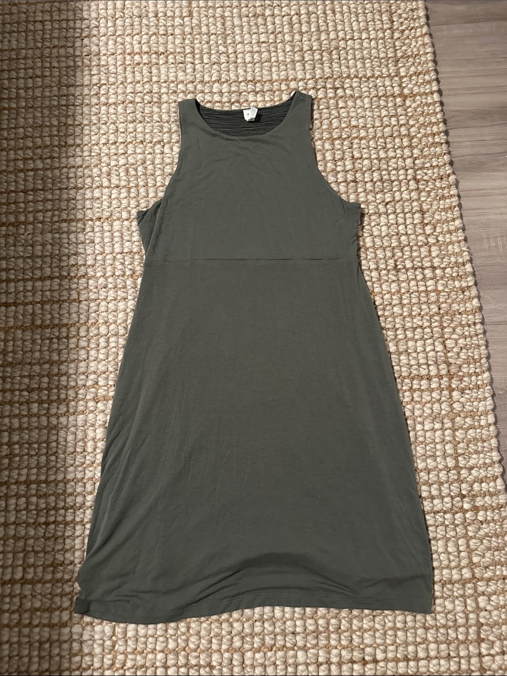 Athleta Olive Green Sleeveless Midi Tank Dress
